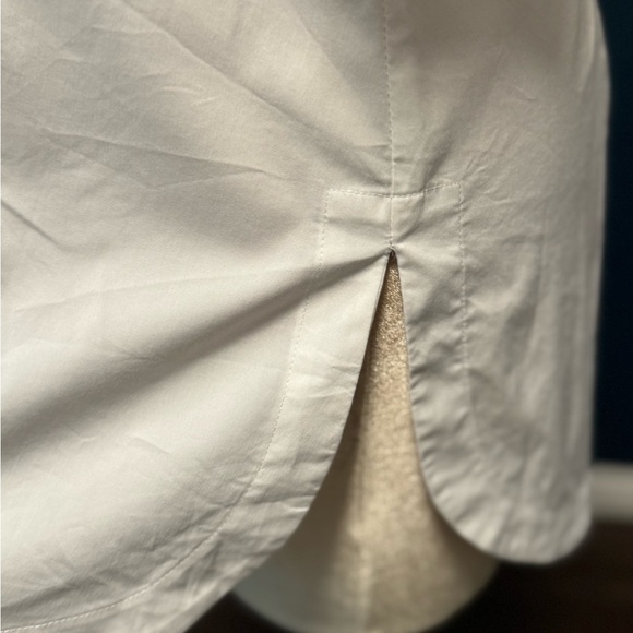 Finley Shoulder-less White Button-Up Women's Tunic Top M - Picture 7 of 8